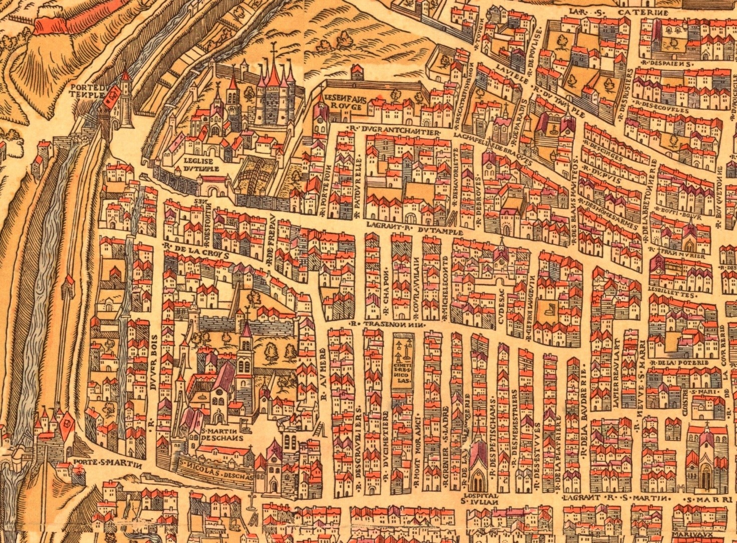Stadtplan Paris 1553 aus der Universitätsbibliothek Basel